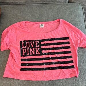 PINK Victoria's Secret Pink and Black Crop Top
